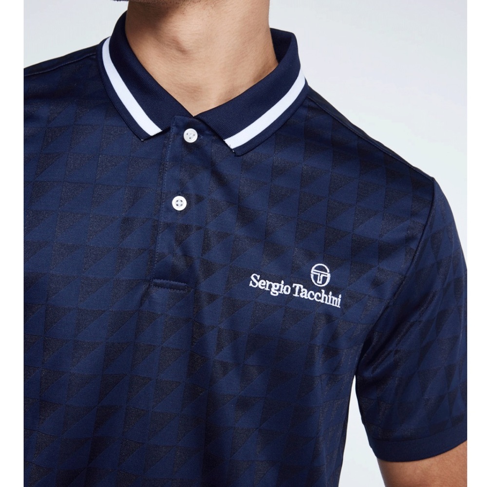 NWT Sergio Tacchini Geo Polo in Maritime blue - Picture 2 of 4